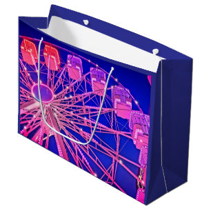 Lila und rosa Riesenrad Große Geschenktüte