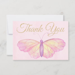 Lila und rosa Schmetterlingsdusche Danke