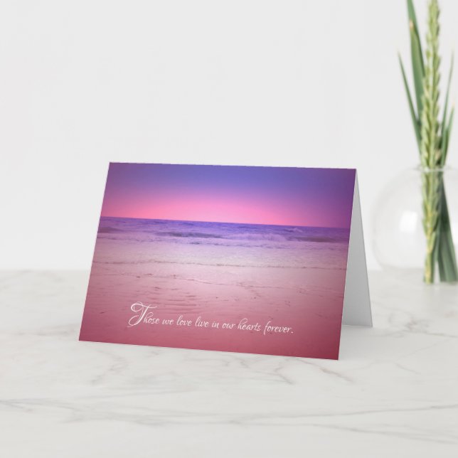 lila und rosa Sonnenaufgang Beileid Dankeskarte (Vorderseite)