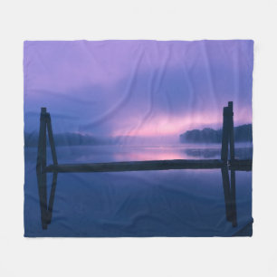 Lila und rosa Sonnenaufgang Fleecedecke