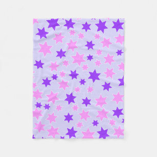 Lila und rosa Sterne Fleecedecke