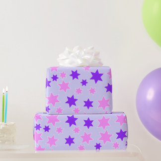 Lila und rosa Sterne Geschenkpapier