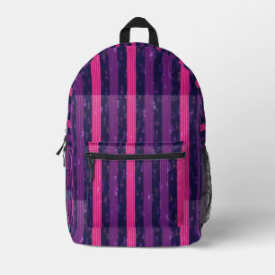 Lila und Rosa Streifen  Bedruckter Rucksack