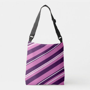 Lila und rosa Streifen Bloom Tote Tragetaschen Mit Langen Trägern