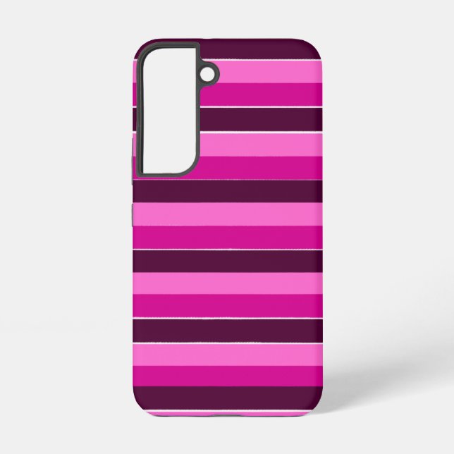 Lila und rosa Streifen Samsung Galaxy Hülle (Rückseite)