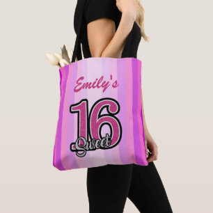Lila und rosa Streifen und Glitzer Tasche