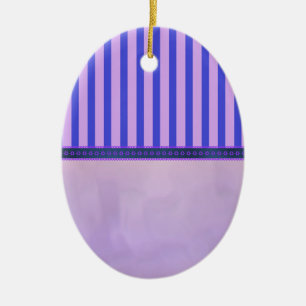 Lila und rosa Streifen und Wirbel Keramik Eier Keramikornament
