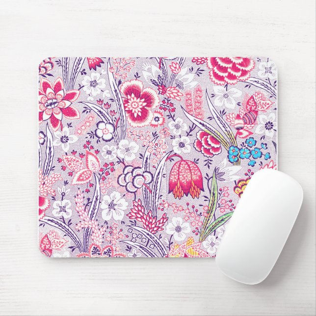 Lila und rosa Vintage Blumenmousepad Mousepad (Mit Mouse)