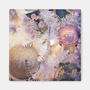 Lila und rosa Weihnachtsschmuck Magnet
