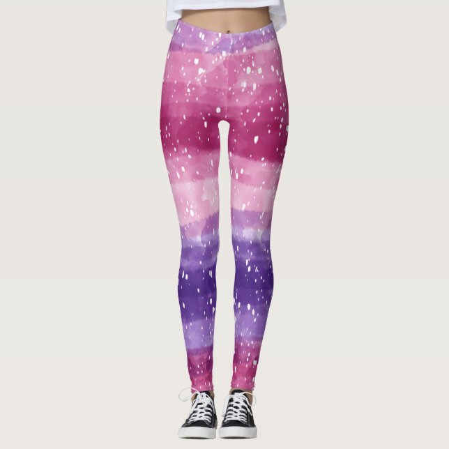 Lila und rosafarbene Leggings (Vorderseite)
