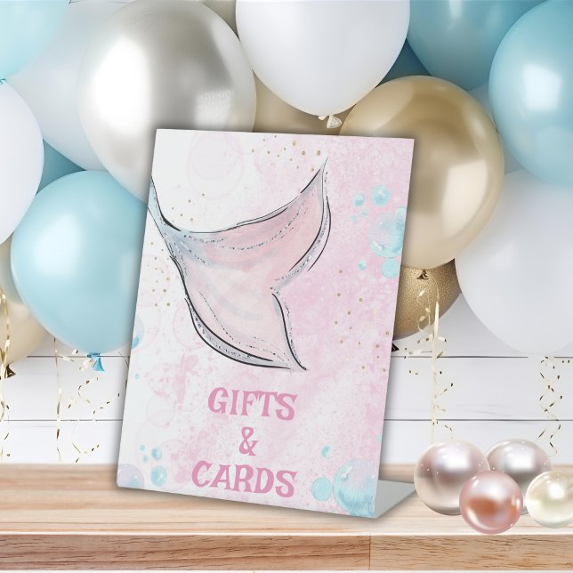 Lila und rosafarbene Meerjungfrau Schwanz Geschenk Sockelschild (Von Creator hochgeladen)