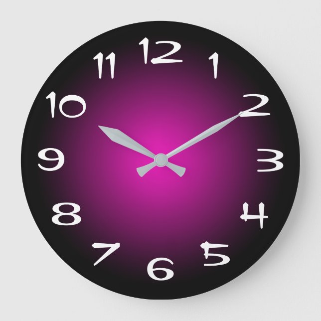Lila und rosafarbene Radiallinie Große Wanduhr (Vorderseite)