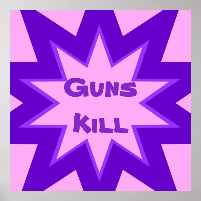 Lila und rosafarbene Waffen drucken Poster (Vorne)