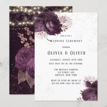 Lila und Rose Gold Peony Lights Glitzer Hochzeit