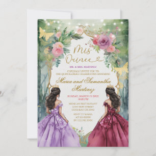 Lila und rote Zwillings-Dark-Skin-Prinzessin Mis Q Einladung