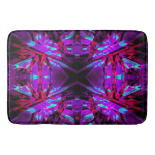 Lila und rotes Kaleidoskopmuster Badematte