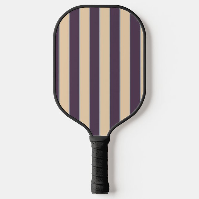 Lila und rötlich-rosa Streifen Pickleball Schläger (Vorderseite)
