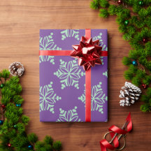 Lila und sage Snowflake Weihnachtswrapper