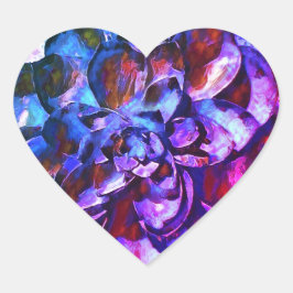 Lila und Sapphire Blume Herzsticker Herz-Aufkleber