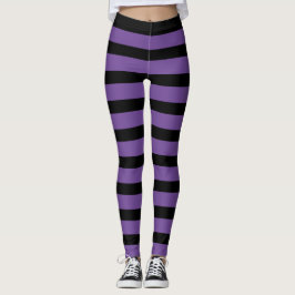 Lila und schwarz gestreifte Leggings
