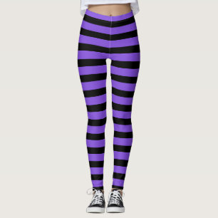 Lila und schwarz gestreifte Leggings