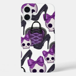 LILA UND SCHWARZ HALLOWEEN HÖHENHÖHLEN PURSE & SKU iPhone 16 PLUS HÜLLE