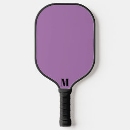 Lila und schwarz-moderne Monogramm Pickleball Schläger