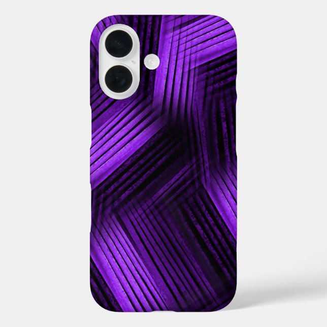 Lila und schwarz Zeitgenössisch Abstrakt iPhone 16 Hülle (Rückseite)
