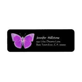Lila und schwarze Butterfly-Adressenaufschrift