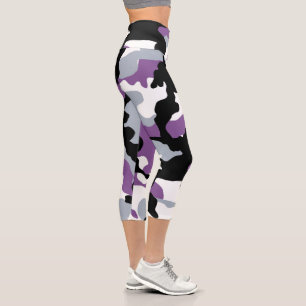 Lila und schwarze Camouflage Hochgebirge Leggings 