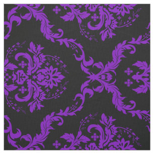 Lila und schwarze Damaskus Stoff
