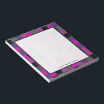 Lila und schwarze Farbblöcke Personalisiertes Note Notizblock<br><div class="desc">Ein Notizblock mit einem Hintergrund von Farbblöcken in lila,  grau und schwarz. Personalisieren Sie mit Ihrem Namen.</div>