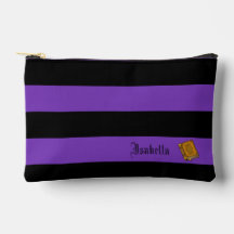 Lila und schwarze Halloween Streifen Druckknopfbeu