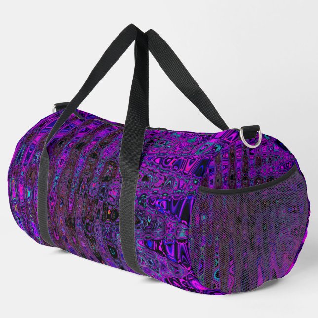 Lila und schwarze hintere Atomwellen Duffle Bag (Rechte Ecke)
