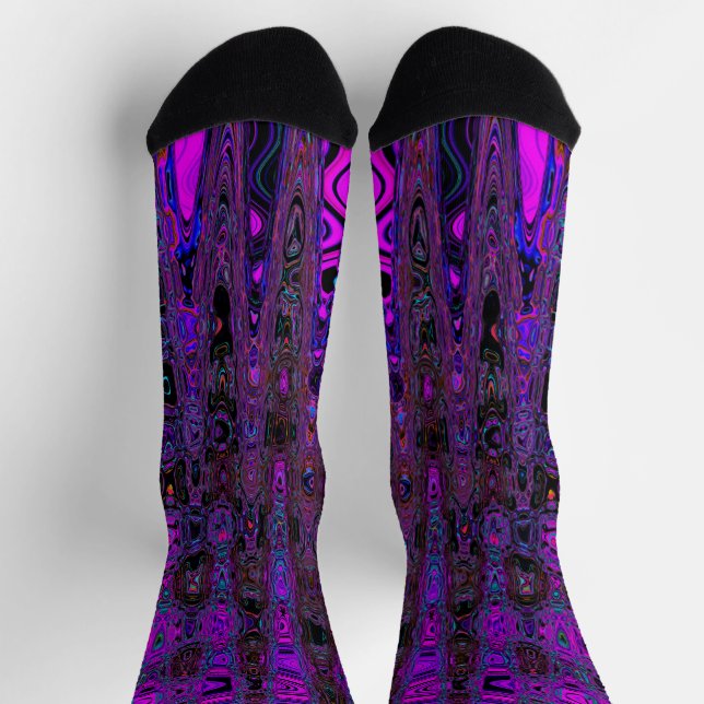 Lila und schwarze hintere Atomwellen Socken (Oben)