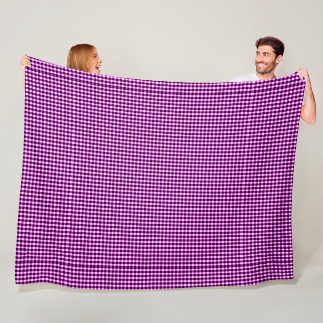 Lila und schwarze Karos, große Fleecedecke (Beispiel)
