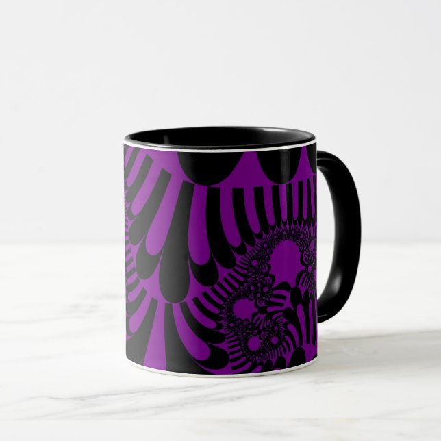 Lila und schwarze Mod Tasse (VorderseiteRechts)