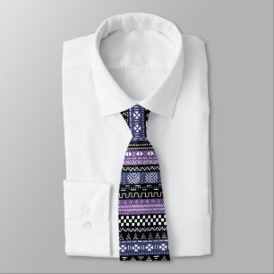 Lila und schwarze moderne Tribal-Stil Neck-Tie Krawatte