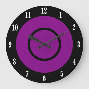 Lila und schwarze moderne Wand-Uhr Große Wanduhr