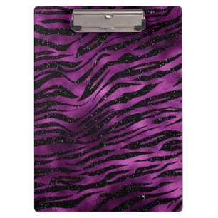 Lila und schwarze Ombre-Glamour-Glitter-Tigerstrei Klemmbrett