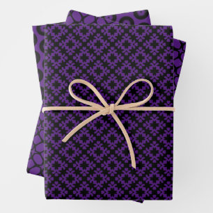 Lila und schwarze Papierpackung 400 c Geschenkpapier Set