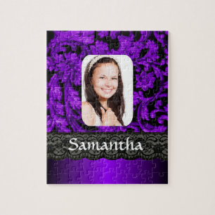 Lila und schwarze personalisierte Fotovorlage