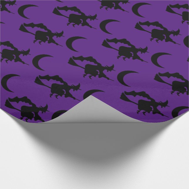 Lila und schwarze Schleifpapier Geschenkpapier (Ecke)