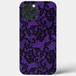 Lila und schwarze Spitze Case-Mate iPhone Hülle