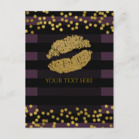 Lila und schwarze Streifen Goldene Folien-Punkte