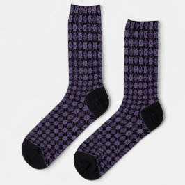 Lila und schwarze Tatreez Henna Thobe Muster Socken