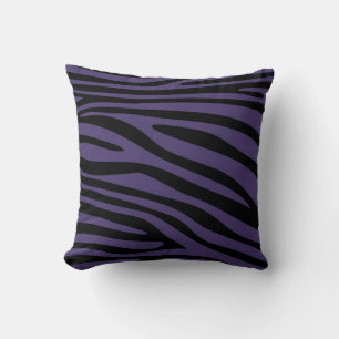 Lila und schwarze Tierdruckhaut von Zebra Kissen