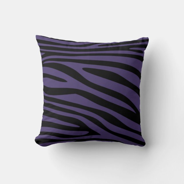 Lila und schwarze Tierdruckhaut von Zebra Kissen (Vorderseite)