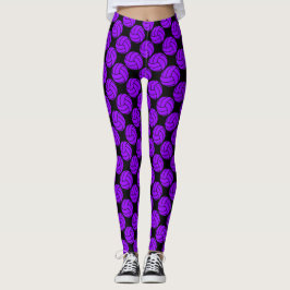 Lila und schwarze Volleyball-Sportmannschaft Leggings