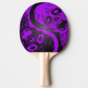 Lila und schwarze Yin Yang Zombies Tischtennis Schläger